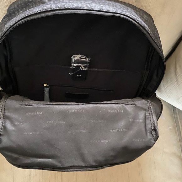 Kenneth Cole Reaction Black Logo Backpack - Picture 3 of 6